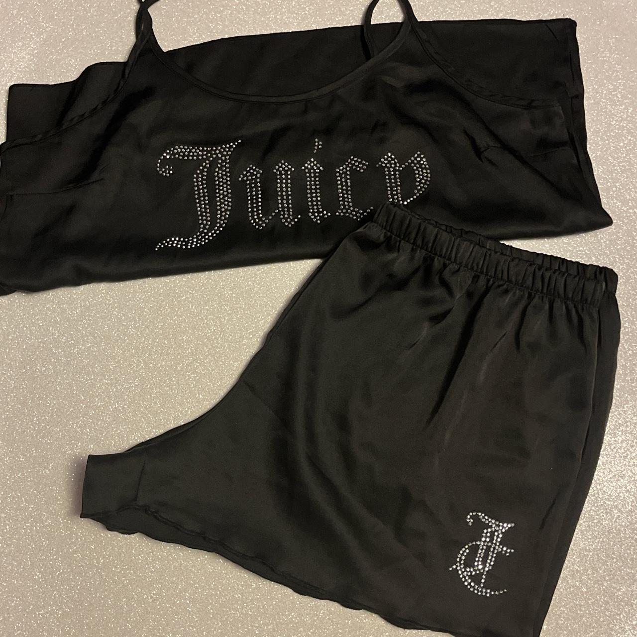 Juicy Couture set satin pajama set in black