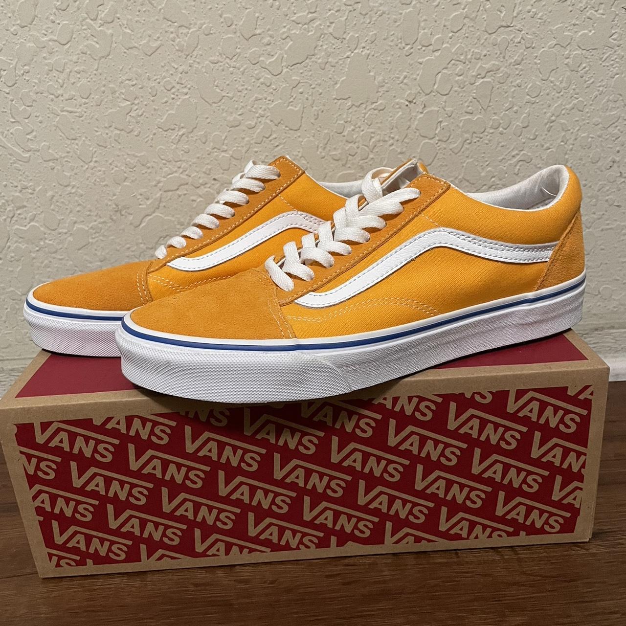 Orange Old Skool vans, never worn size 9.5 in men... - Depop