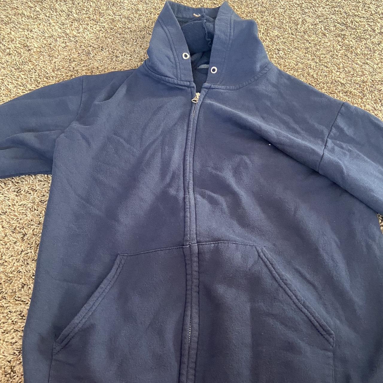 Blue zip up jacket Condition good Size medium - Depop