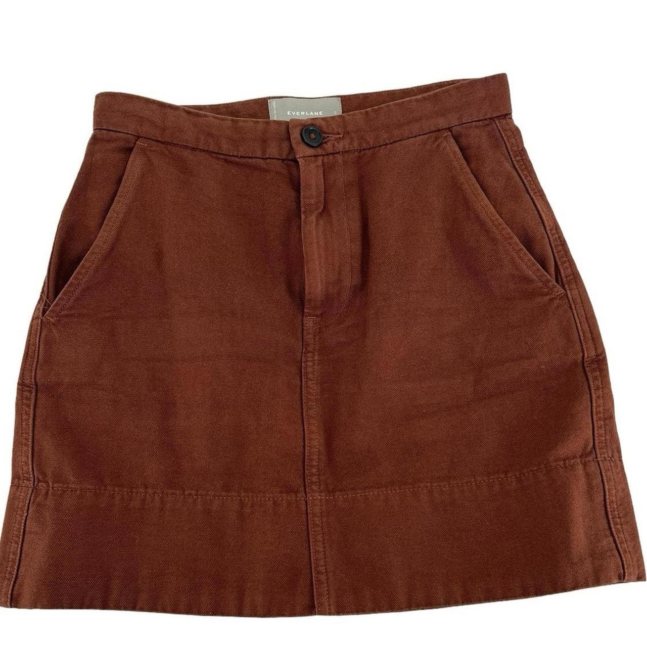 Everlane Mini skirt Size 0 Brown 100 cotton Skirt. Depop