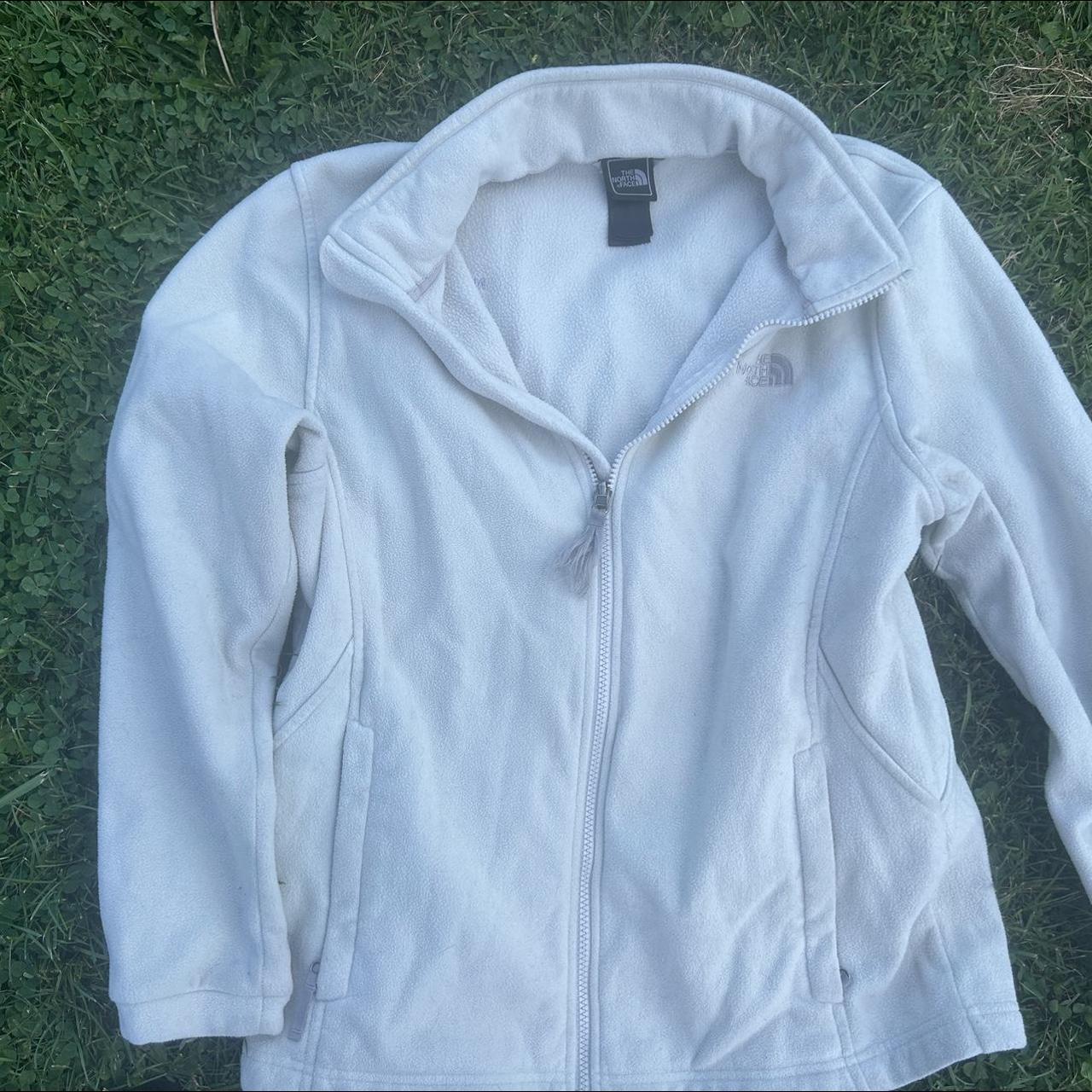 North face white sale fluffy jacket