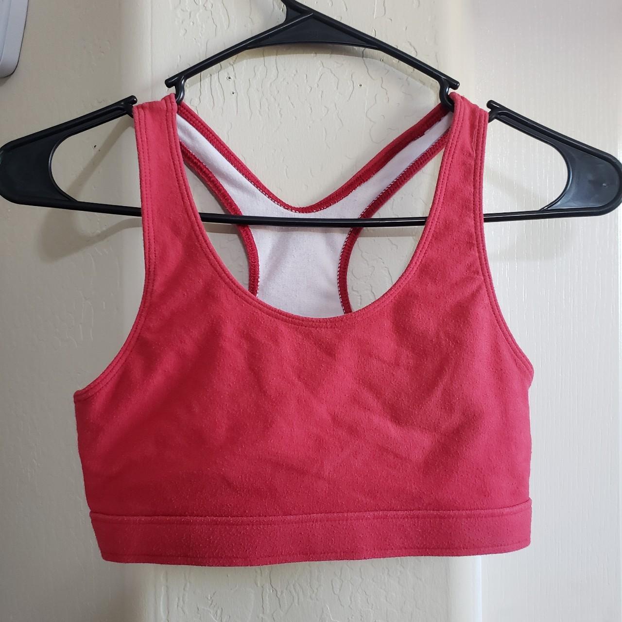 Red vintage champion sports bra no stains or... Depop