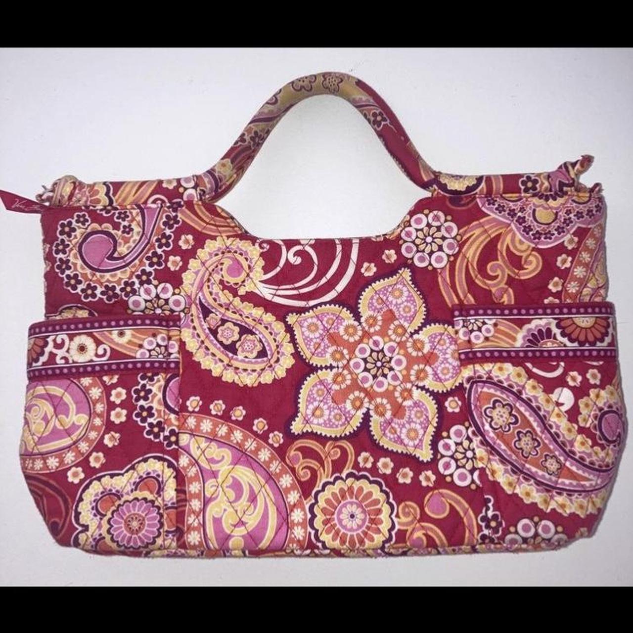 Vera Bradley Pink Orange White Floral Hand Bag - Depop