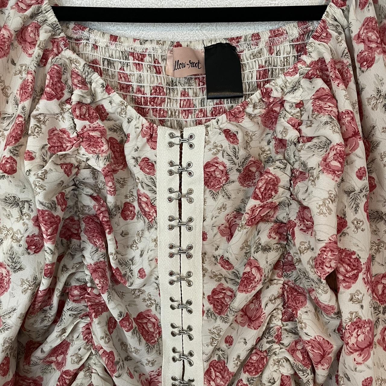 Willow And Root Floral Boho Top Juliet Sleeves With Depop