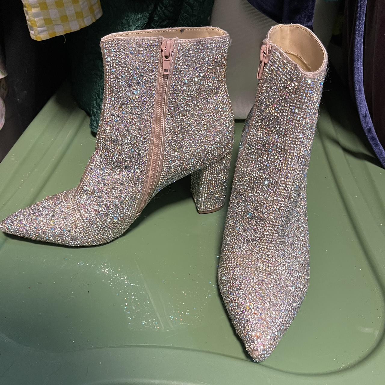 Betsey Johnson Women's Silver Boots | Depop