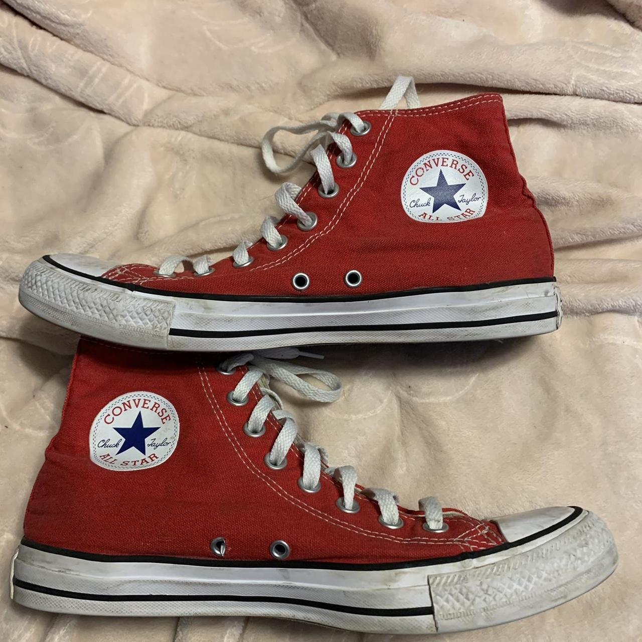 Cute grunge cherry red converse - Depop