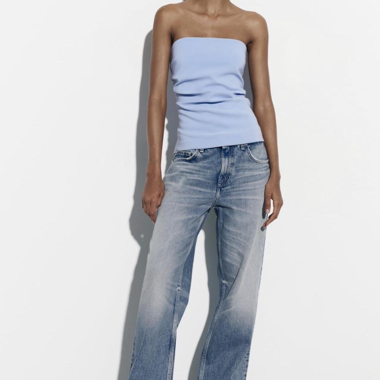 Zara Women's Blue Corset Depop