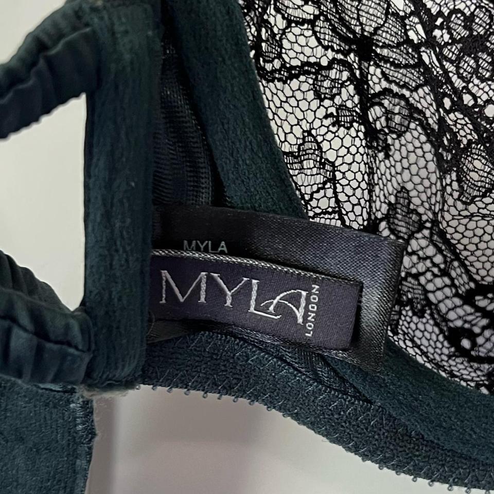 Dark Green Underwire Lace Bra Brand: Myla London - Depop