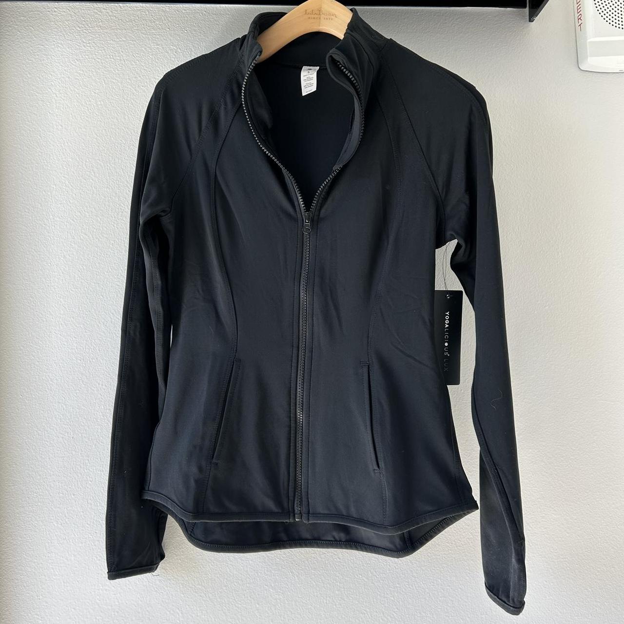 Yogalicious black fitted zip up * new with tags... - Depop