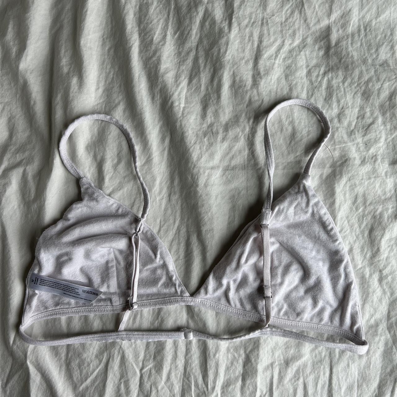 white bra * straps white pad less bra * adjustable... Depop