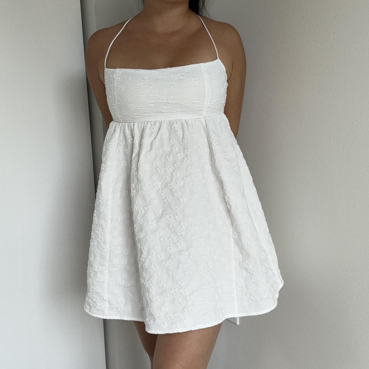 white baby doll dress * white floral dress *... - Depop