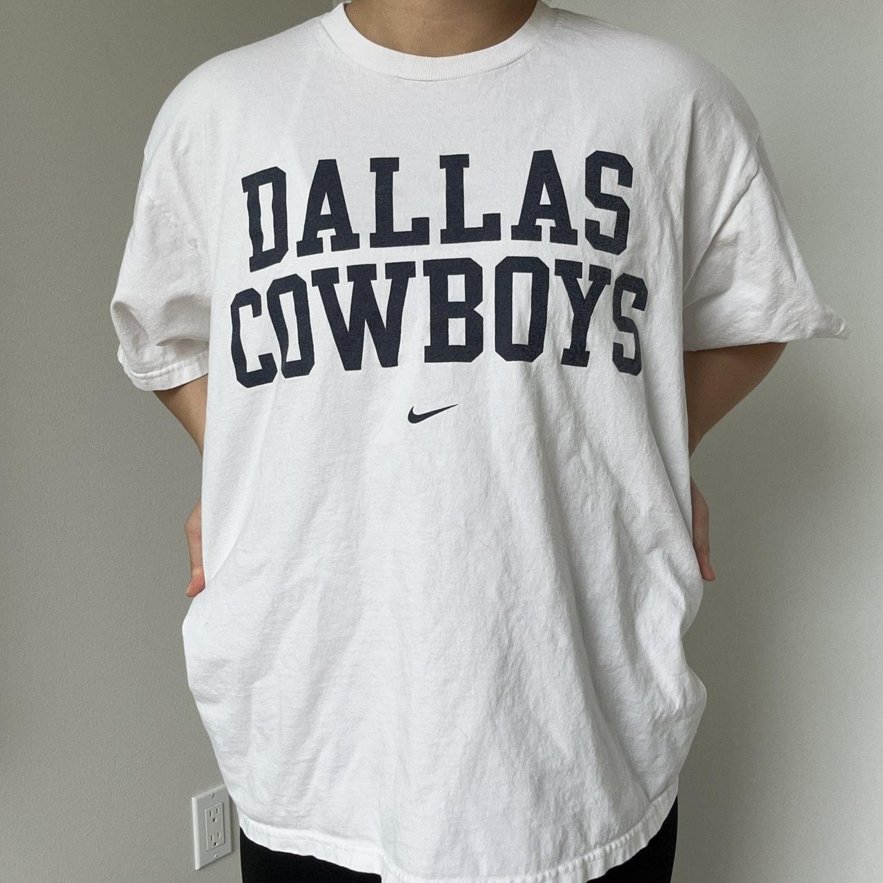 Vintage Dallas Cowboys Hoodie Sweatshirt Mens Large White/Blue