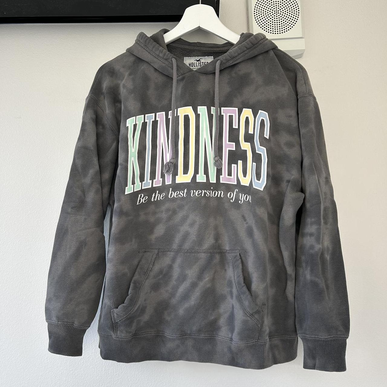 Hollister grey tie dye hoodie kindness hoodie