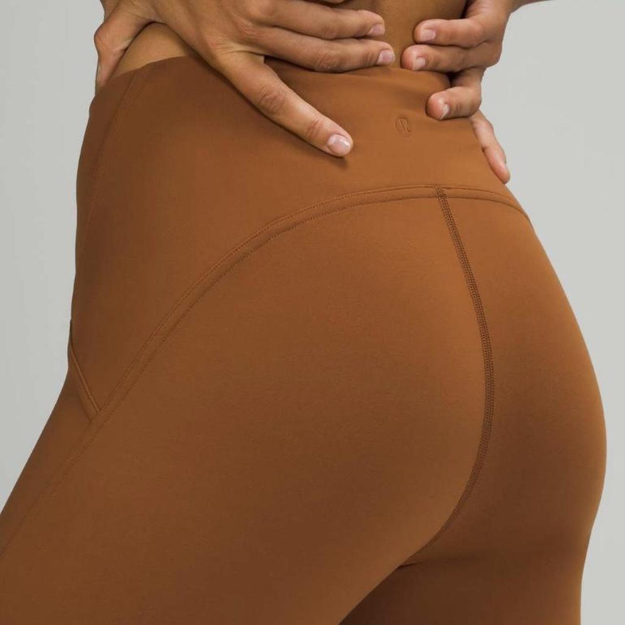 lululemon copper brown high rise leggings color:... - Depop