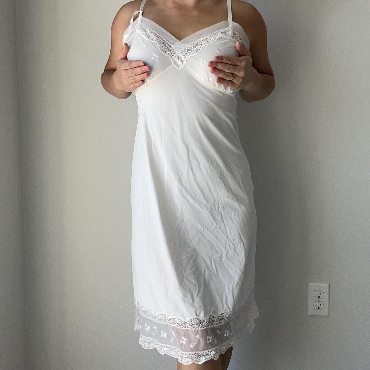 vintage white coquette lace slip dress size tag | Depop