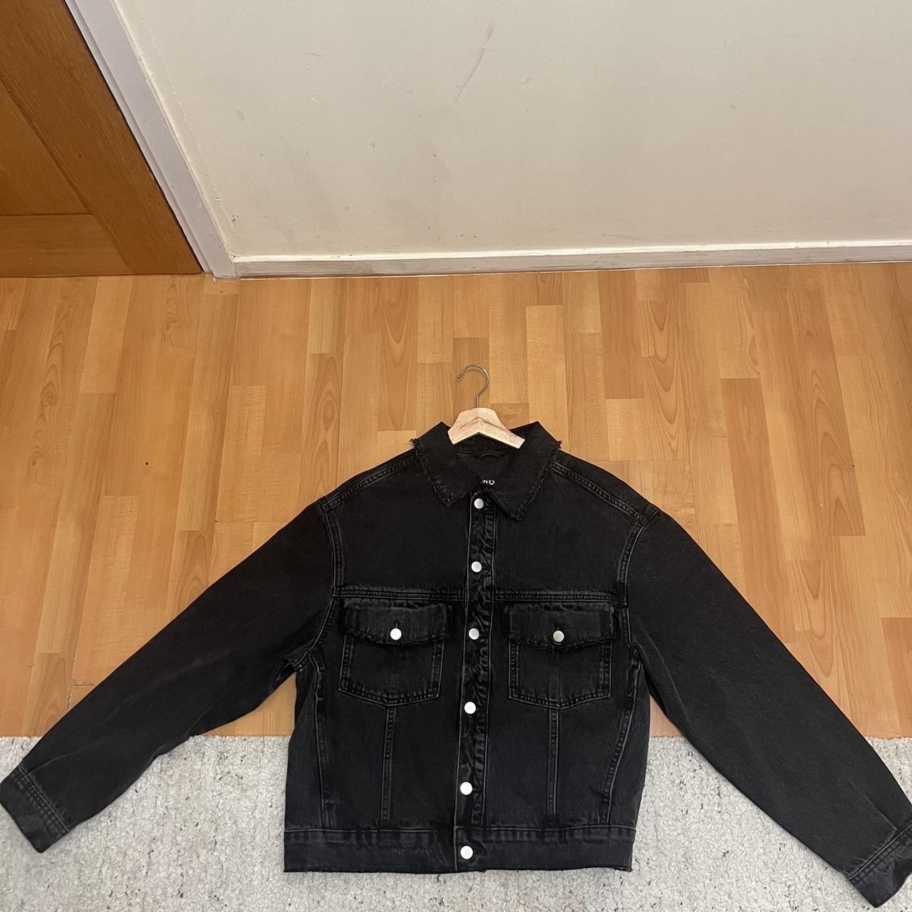 Cropped black denim jacket zara hotsell