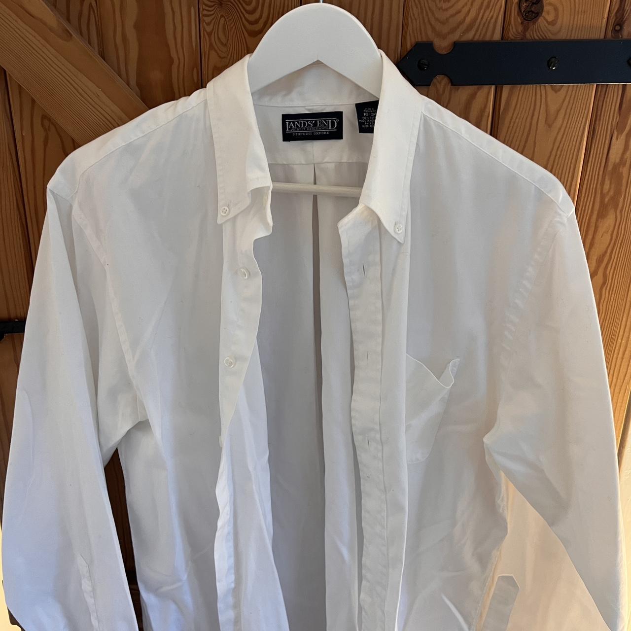 Lands' End Men's White Shirt Depop