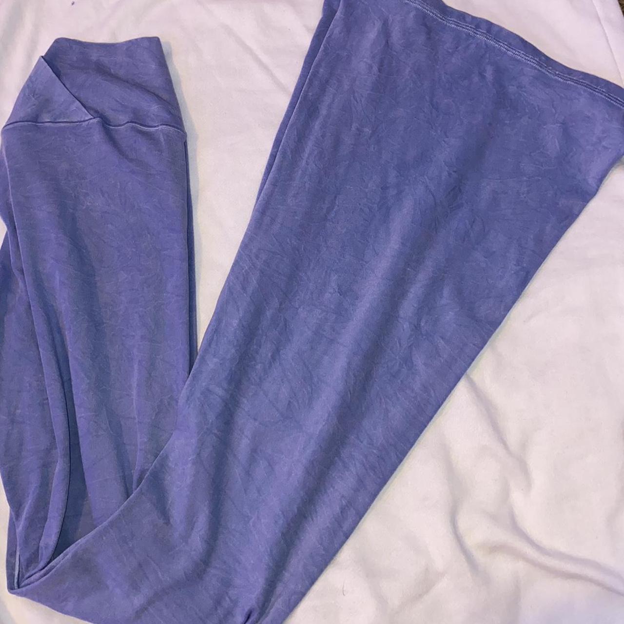 aerie s short blue marble double crossover flare... Depop