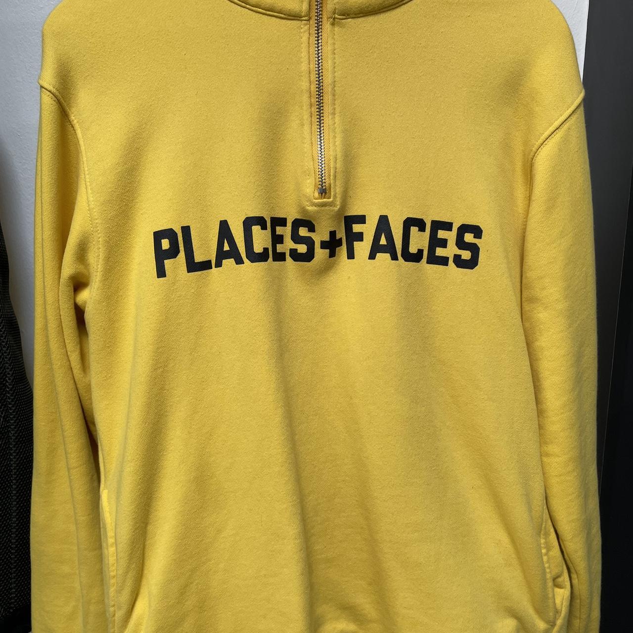 Yellow places and faces 1 4 zip Size L Message for