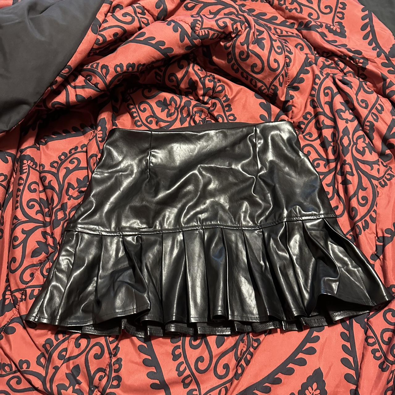 Faux leather SHEIN skirt. Never worn out, didn’t fit... - Depop