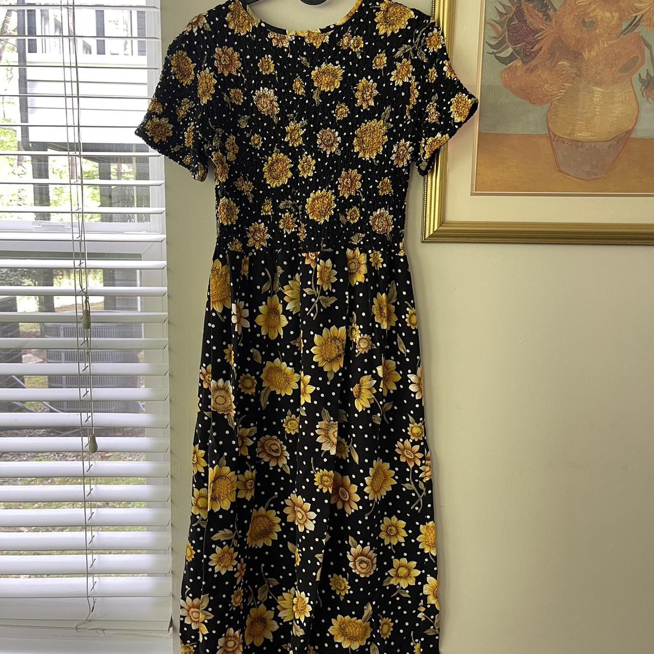 Impressions Women's Yellow and Black Dress | Depop