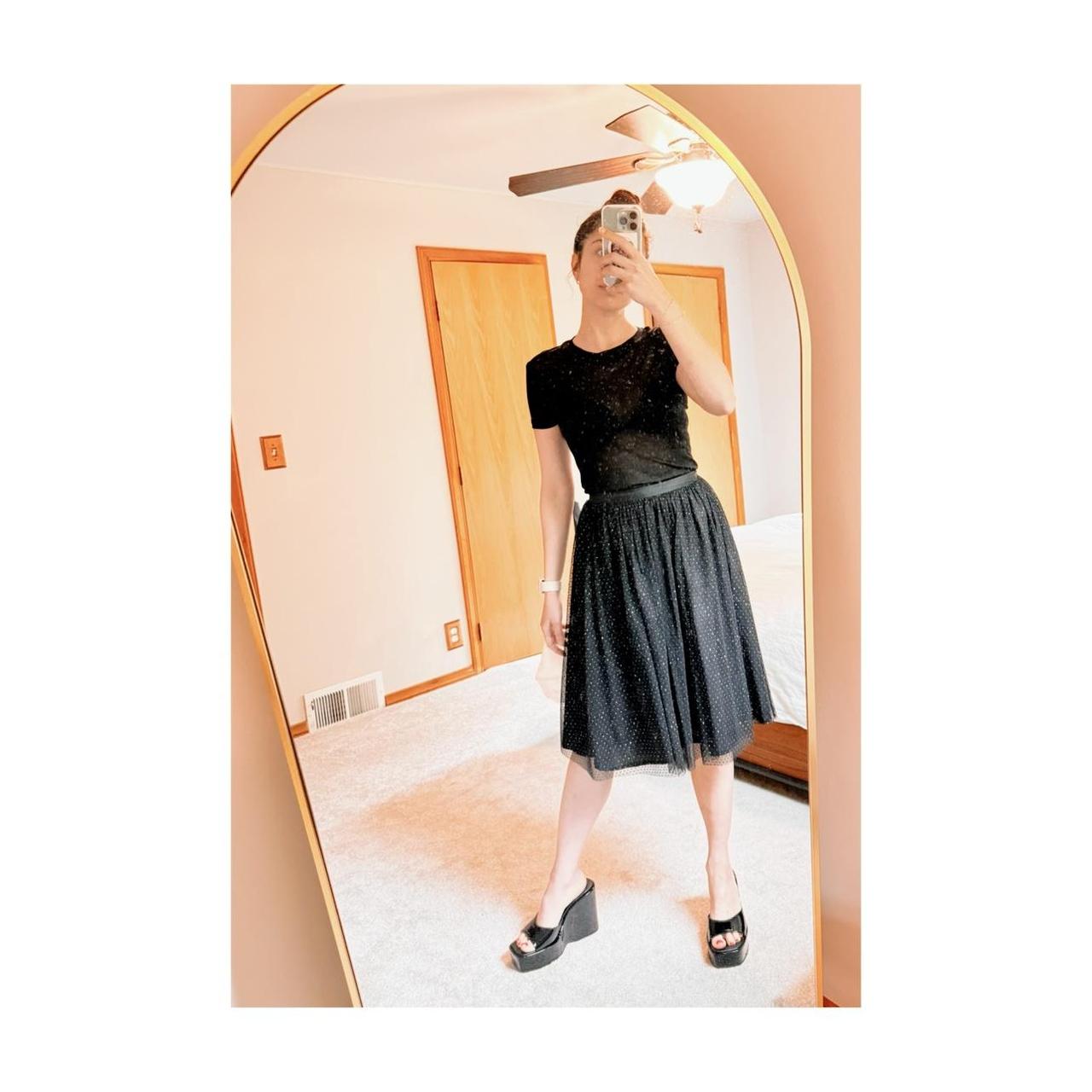 Black and shop gold knee length skirt