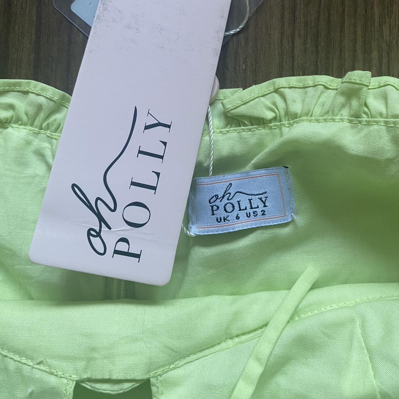 oh polly strappy corset mini dress in lime... - Depop