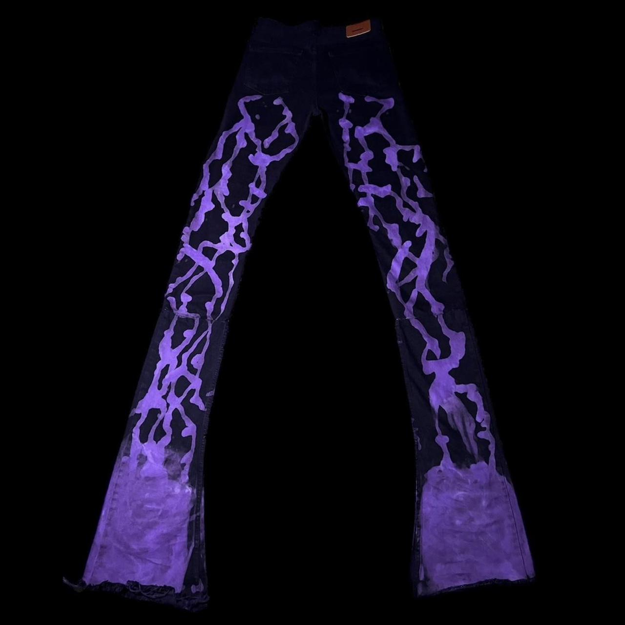 Purple stacked hot sale pants