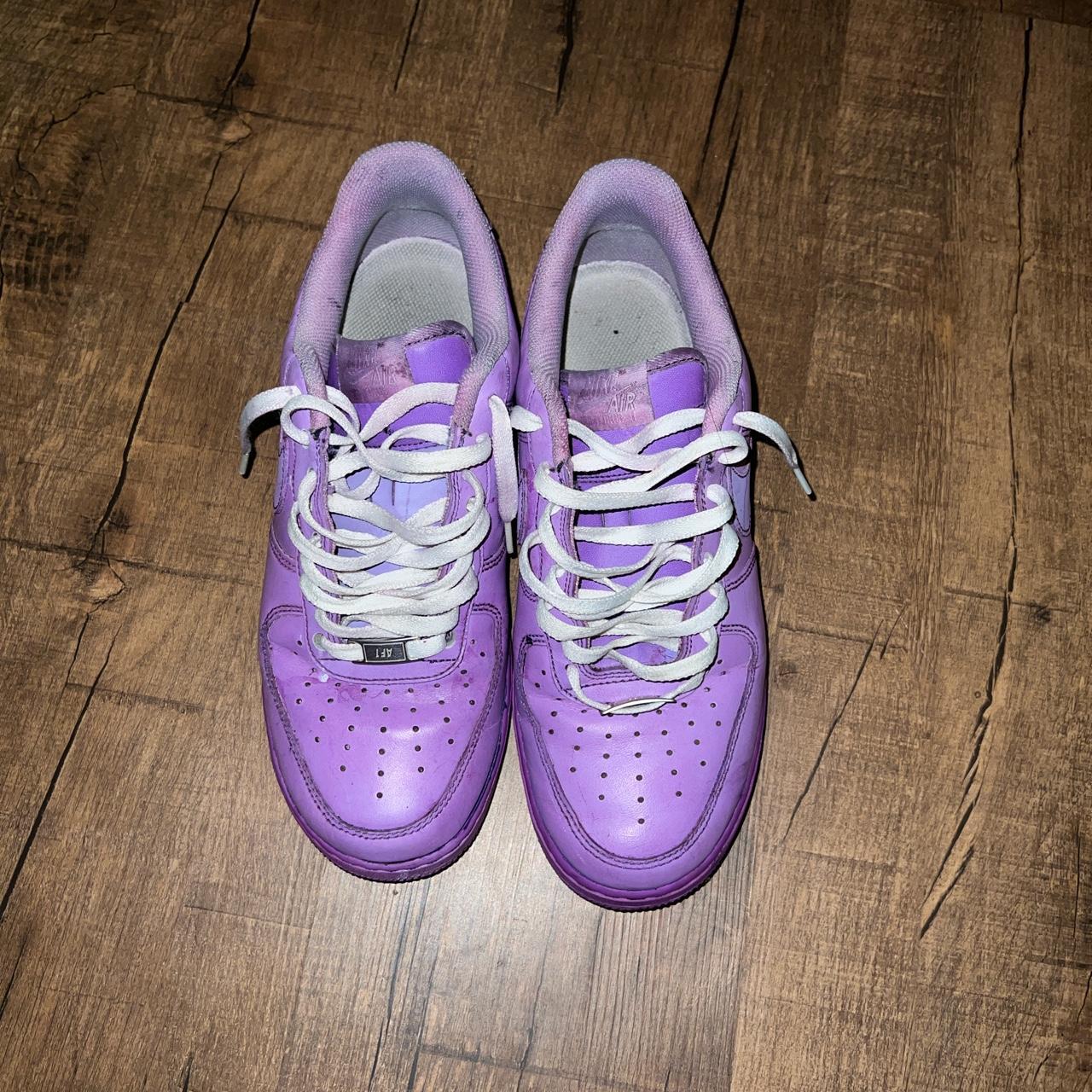 Dyed Air Forces (purple) bapesta look... - Depop