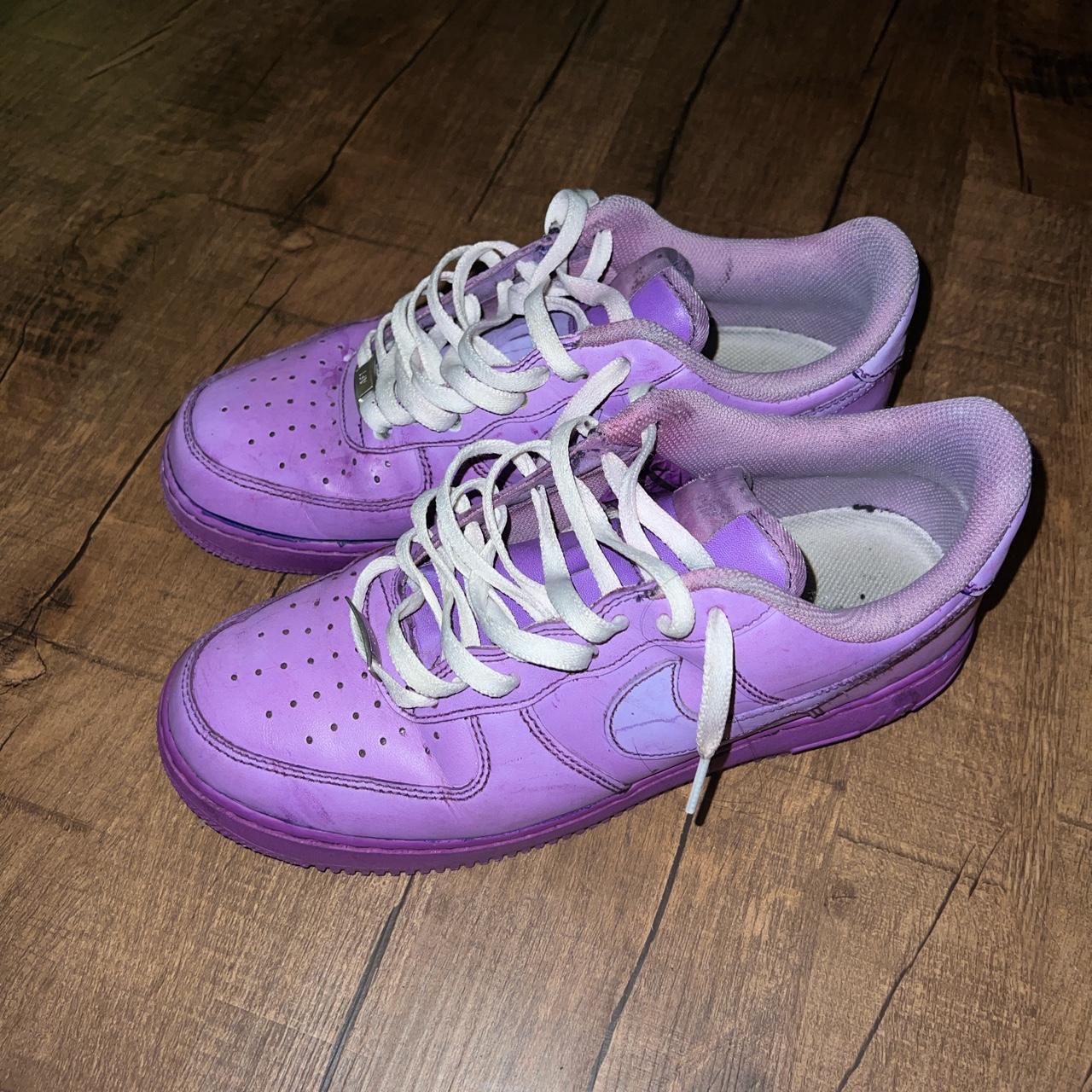 Dyed Air Forces (purple) bapesta look... - Depop