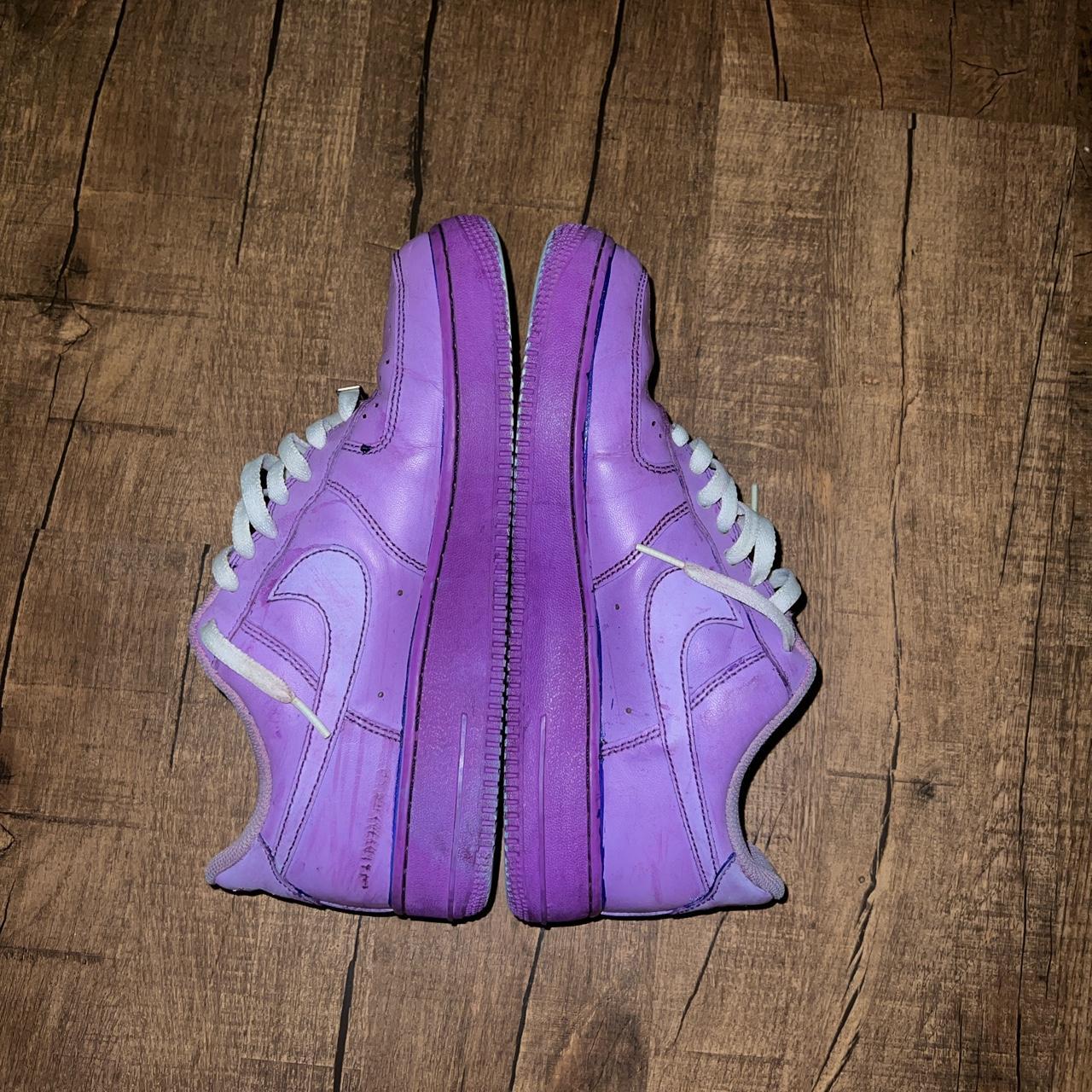 Dyed Air Forces (purple) bapesta look... - Depop