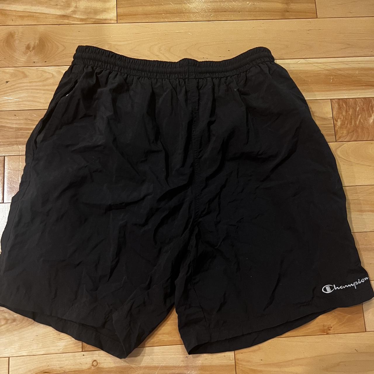 Champion Men's Black and Navy Shorts | Depop