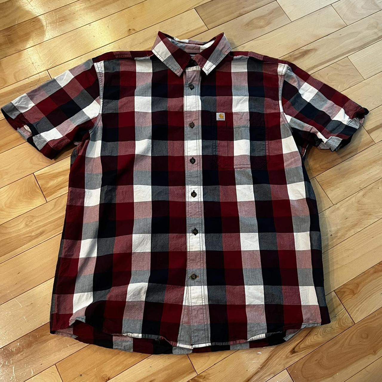 Carhartt Flannel Polo Shirt Size Large, flawless... - Depop