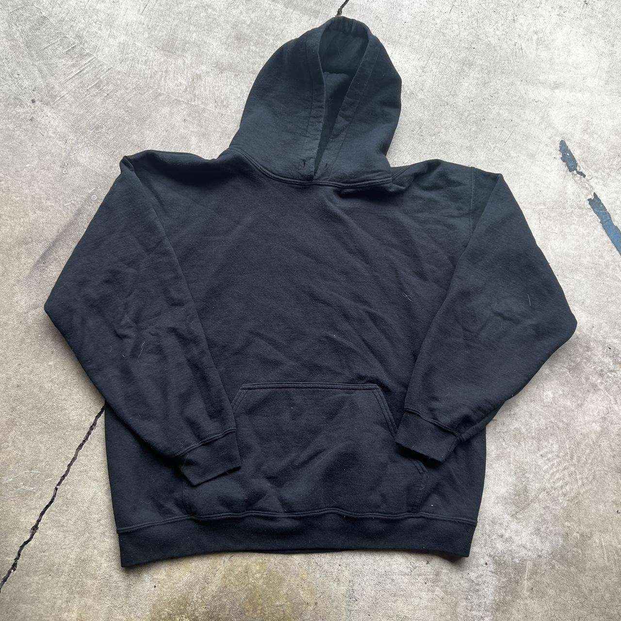 Y2K Blank Black Hoodie Very similar to the Russell... - Depop