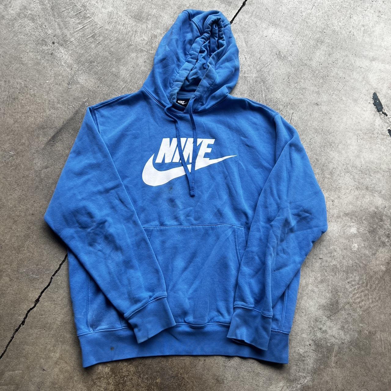 Nike Essential Blue Hoodie Size large - Depop