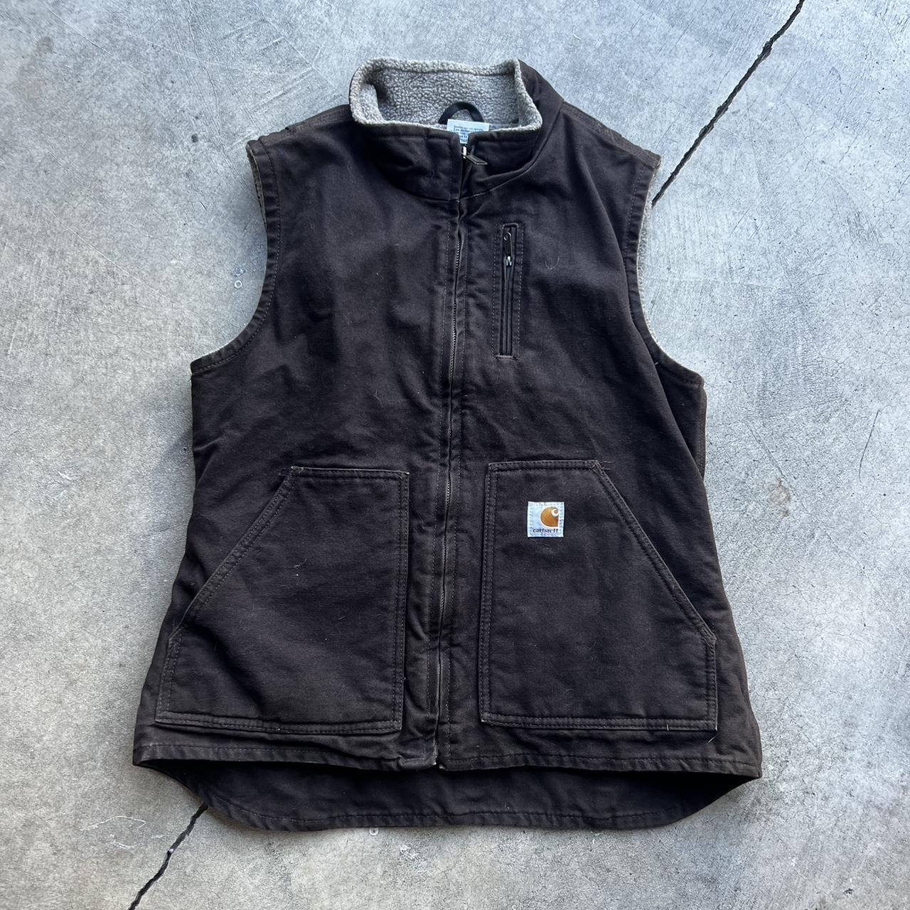 Vintage Carhartt Fleece Lined Vest Women’s Small,... - Depop