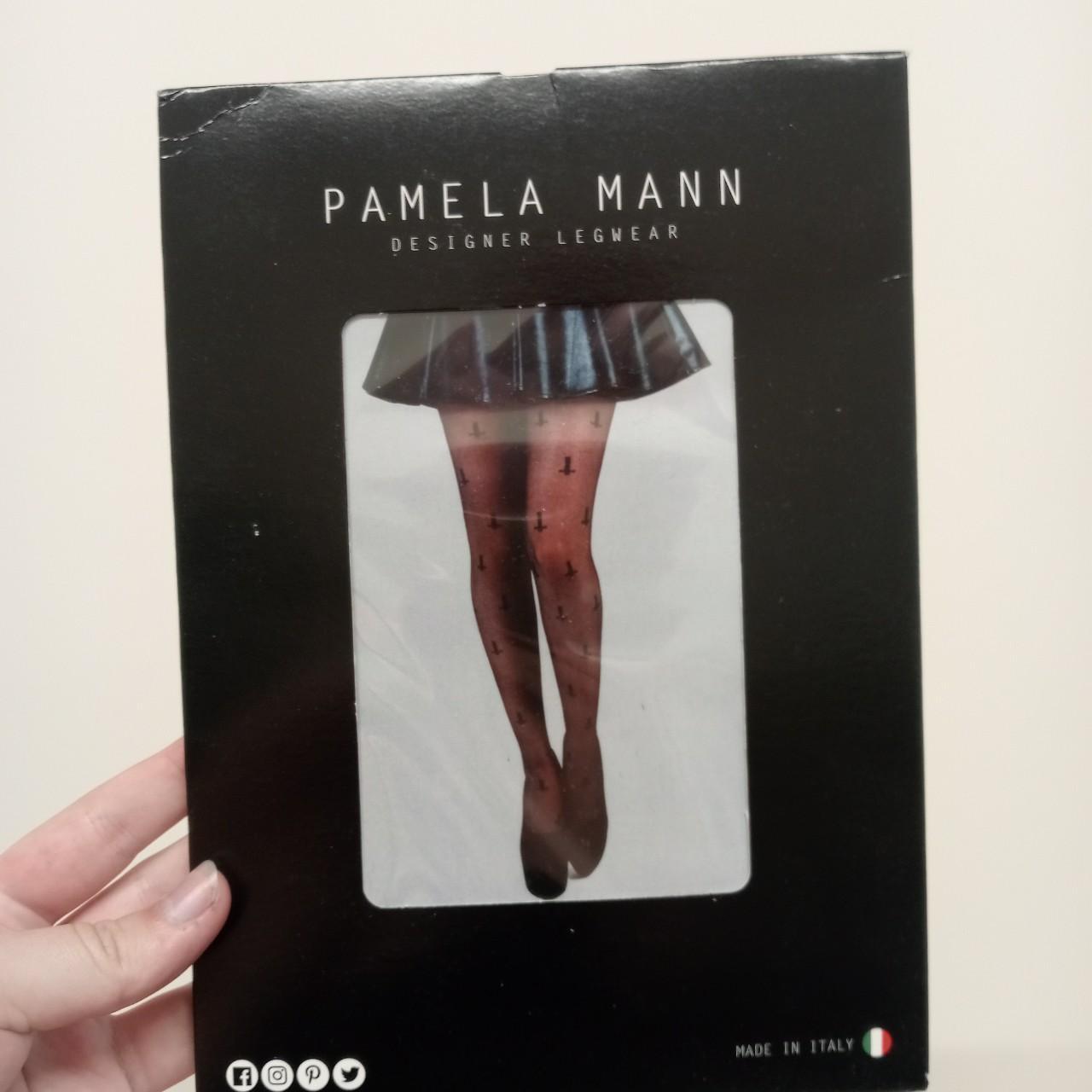 Gothic Cross Suspender Tights - Pamela Mann