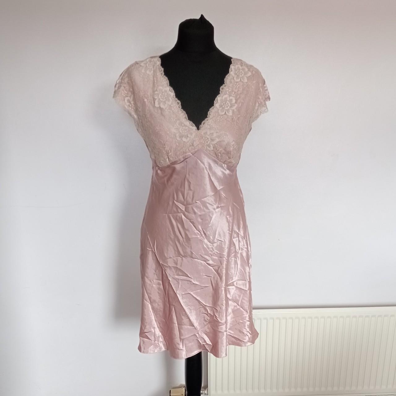 Y2k BHS pastel dusty pink lace bust mini slip