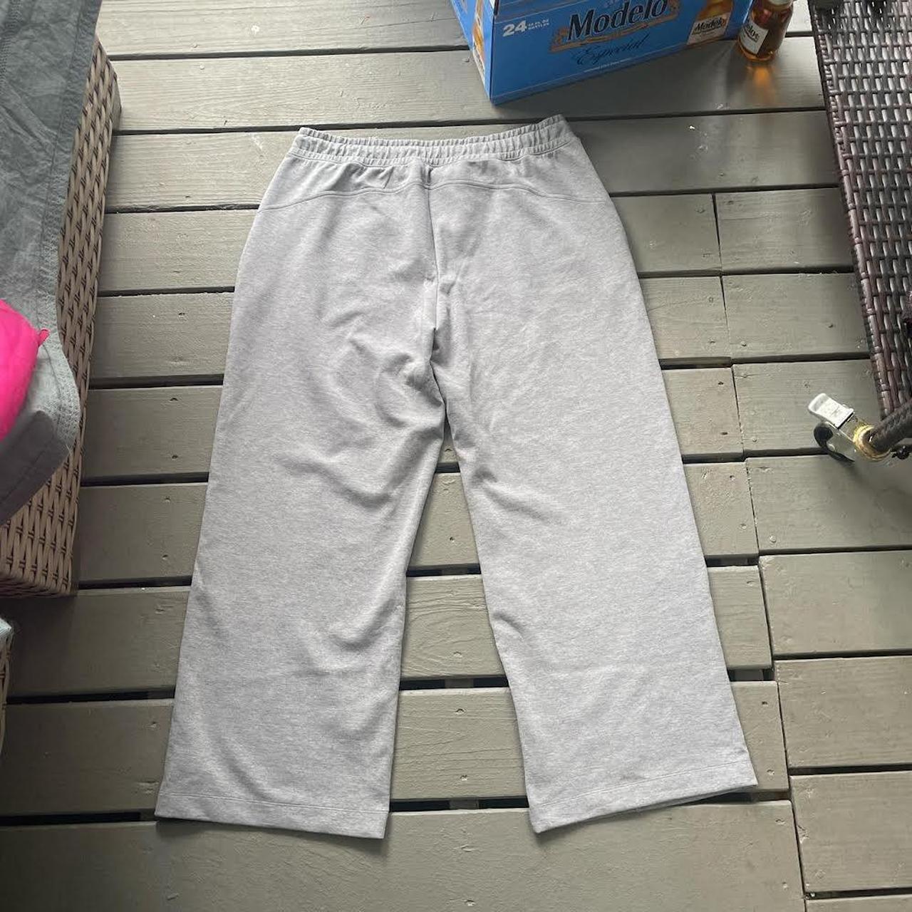 baggy grey sweatpants zippered pockets... - Depop