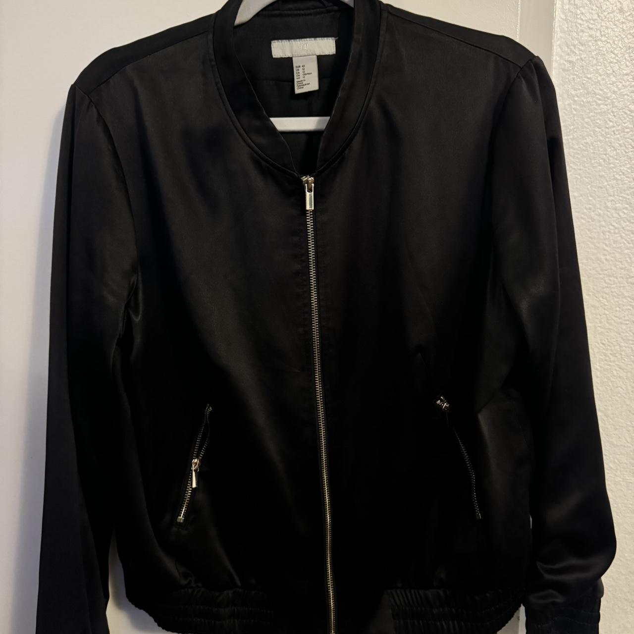 H&M front zip jacket Polyester material and... - Depop