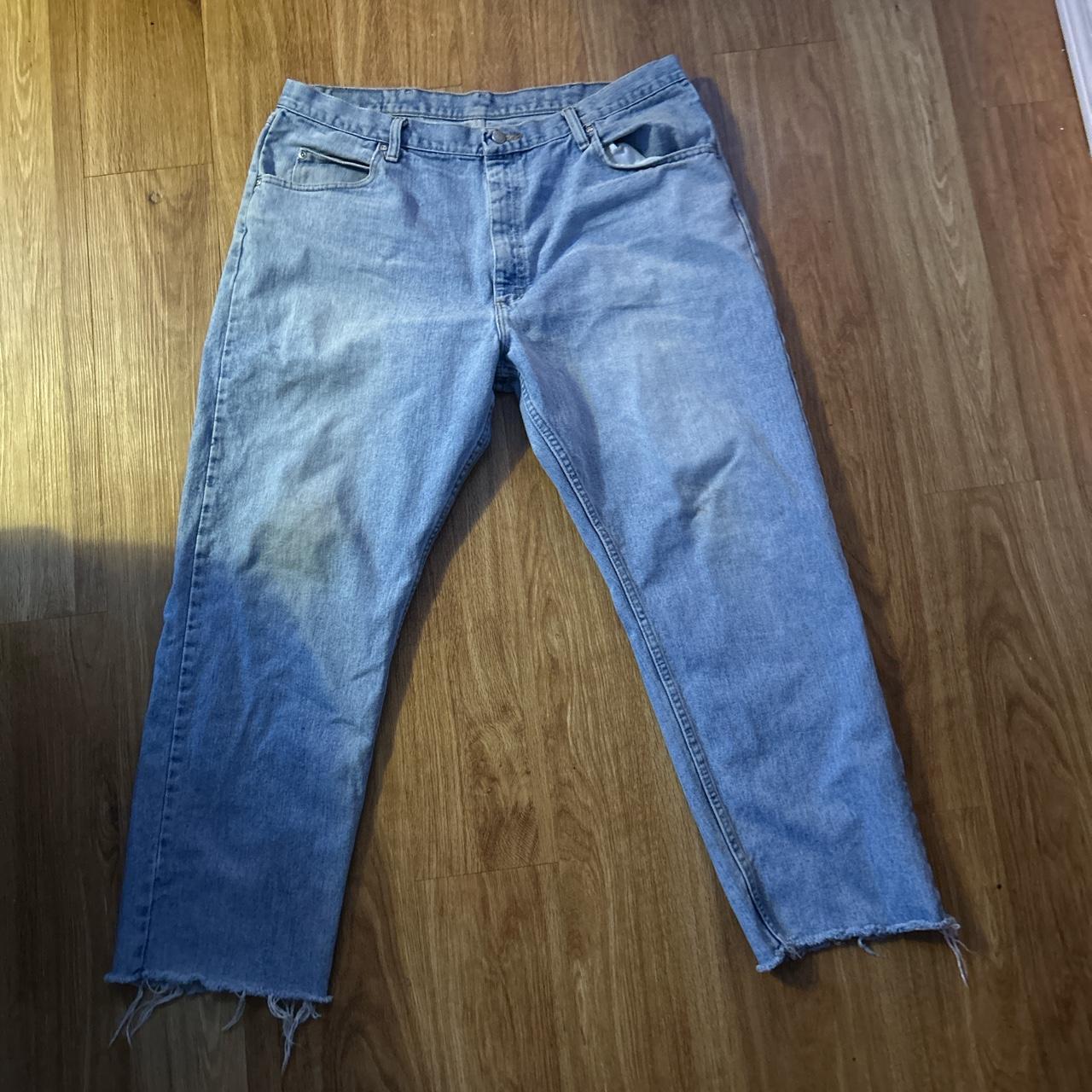 Wrangler Cut off Jeans 40x30 Distressed #wrangler... - Depop