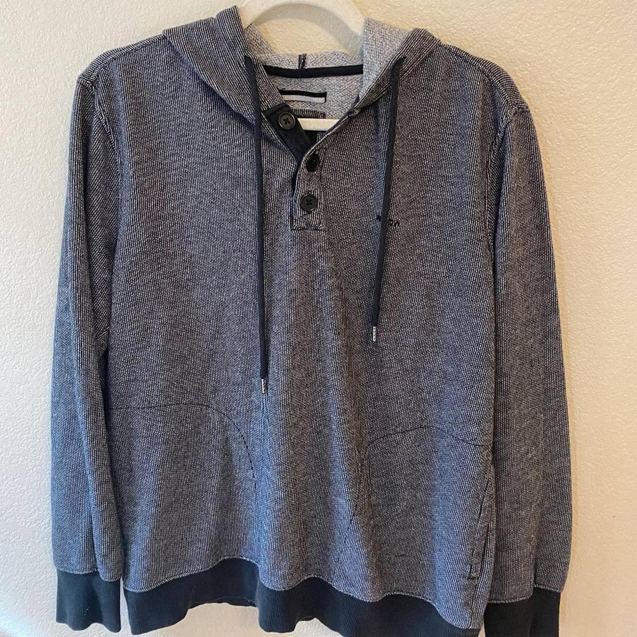 RVCA Men's Grey and Blue Sweatshirt | Depop