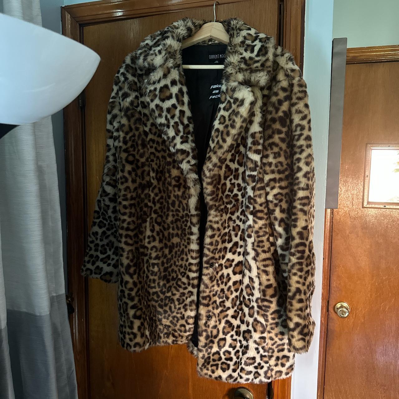 Current Mood Dolls Kill Faux Fur Leopard Print - Depop