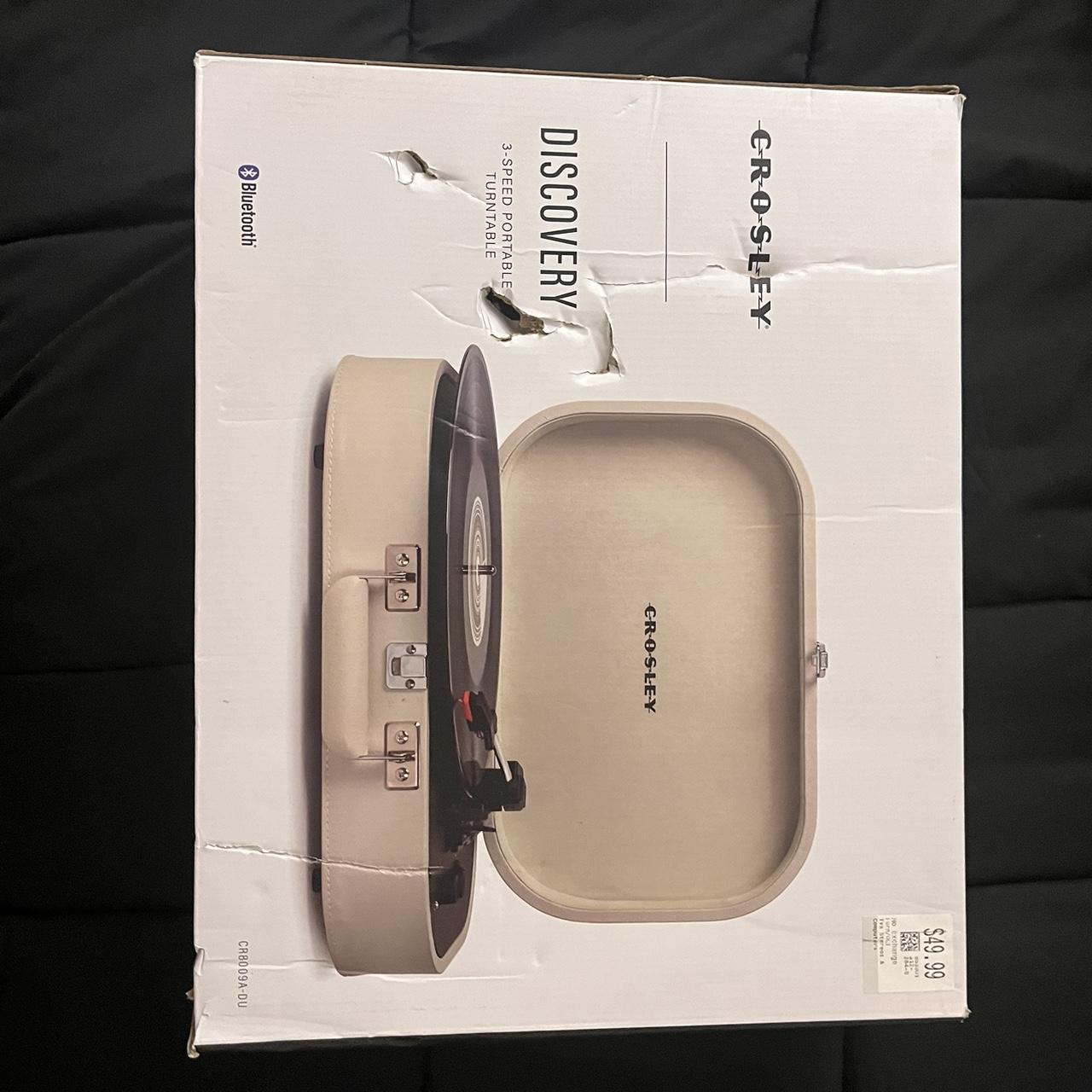 Crossley suitcase record player chords are missing,... Depop