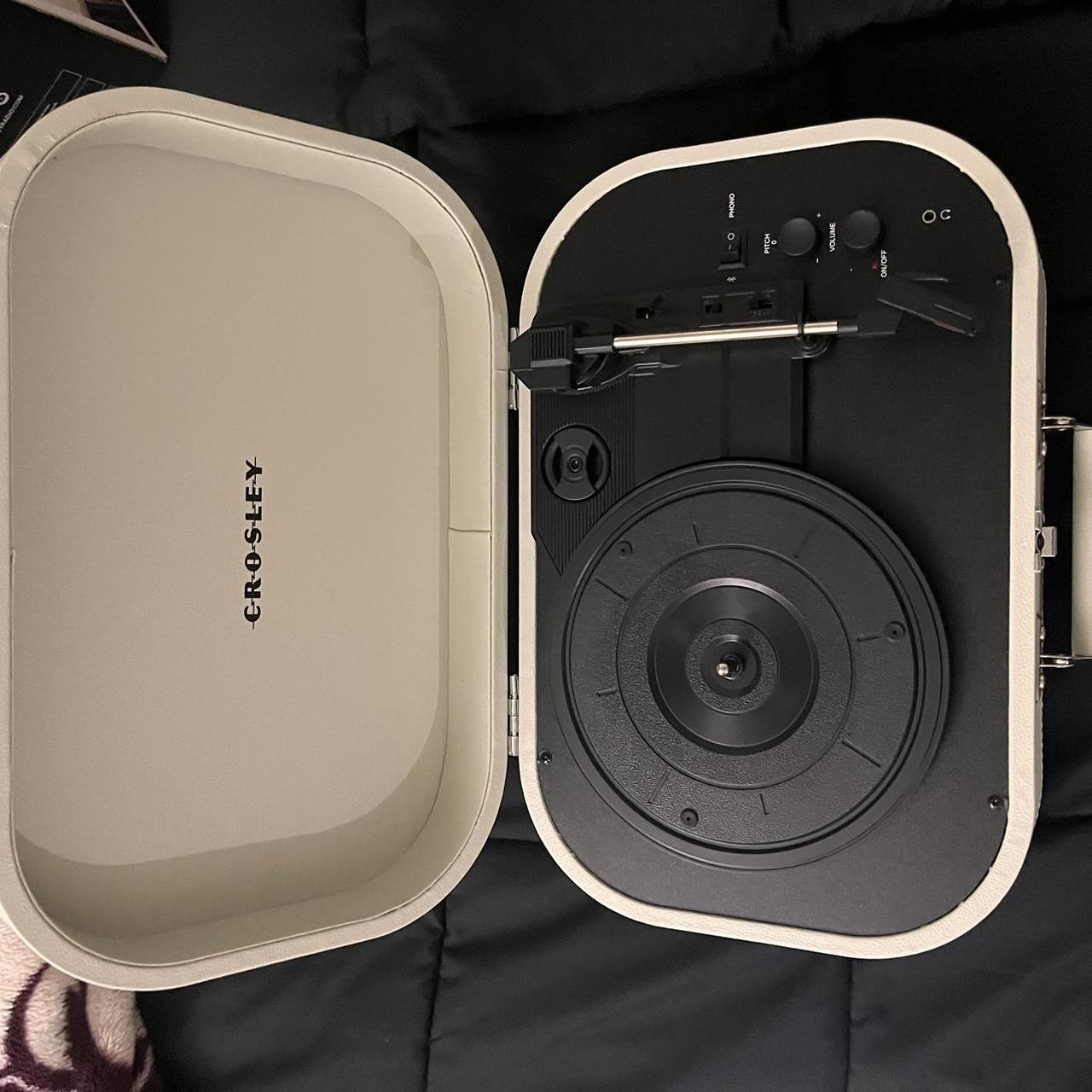 Crossley suitcase record player chords are missing,... Depop