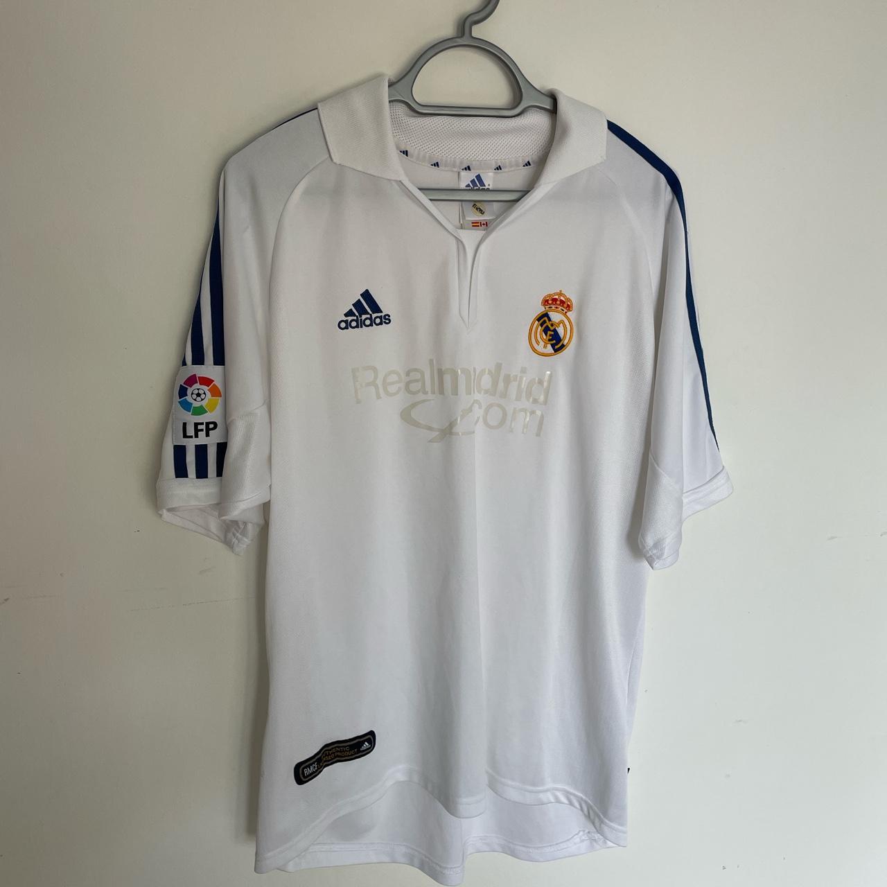 2001/2002 Adidas Real Madrid Home Football Top, very... - Depop