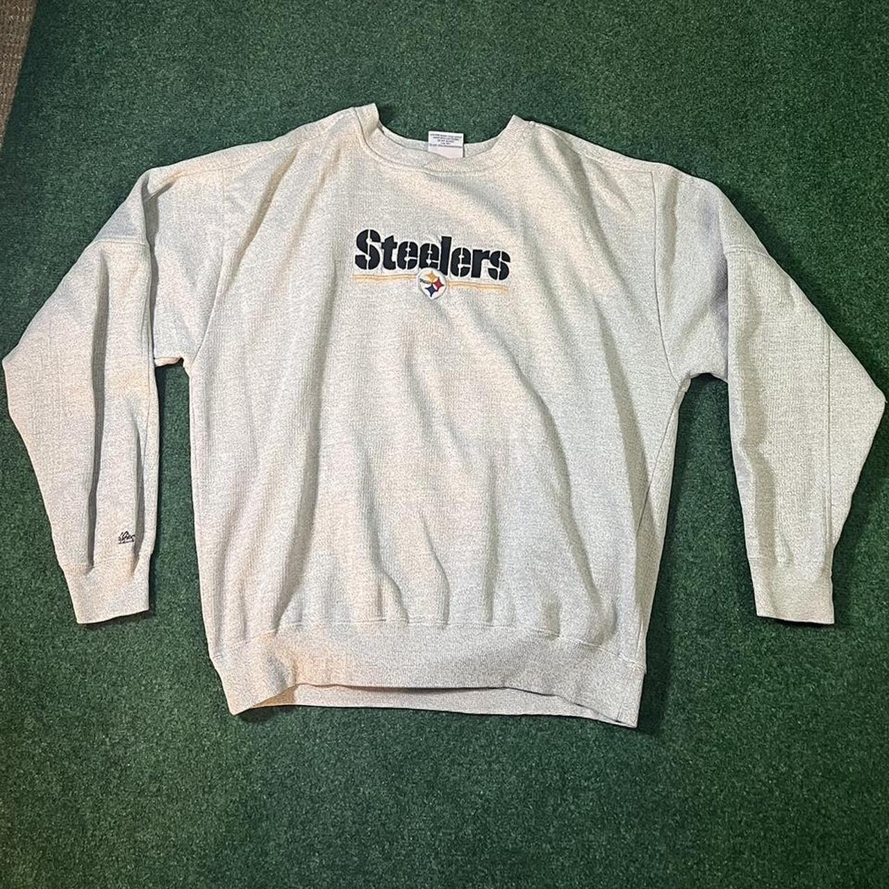 Retro Steelers Embroidered Crewneck Sweatshirt.... - Depop