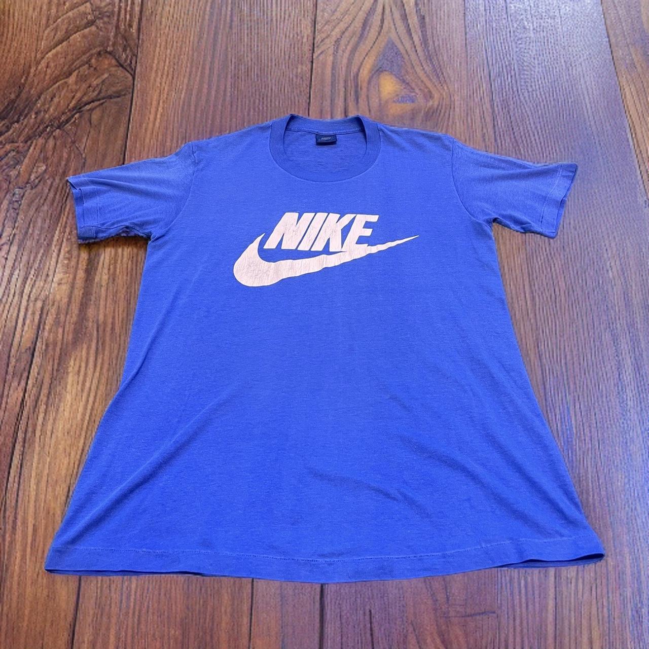 Vintage 80's Nike Swoosh T-Shirt. Retro 80's nike... - Depop