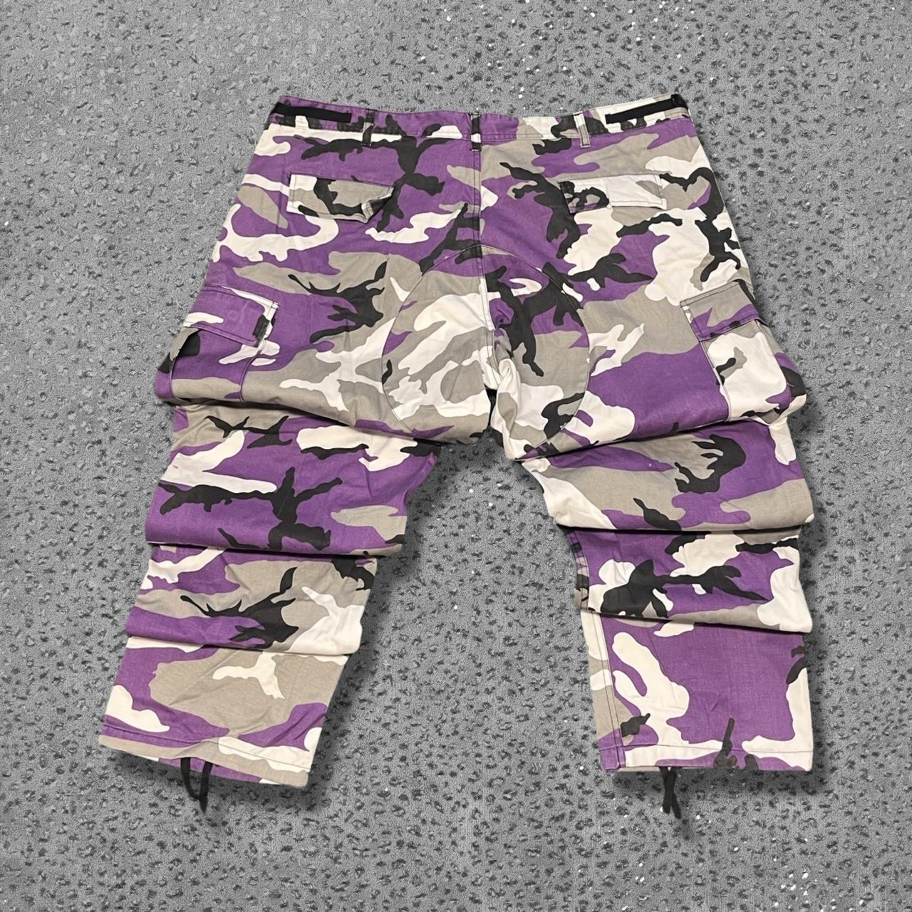 VTG Purple Camo Military Cargo Pants. Retro military... - Depop