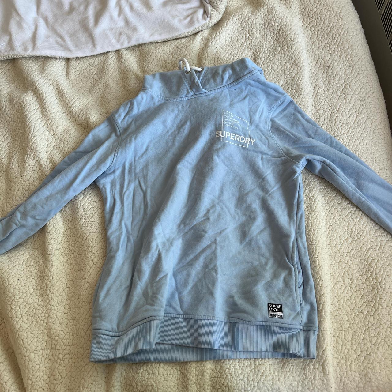 Baby blue superdry hoodie Definitely warm and heavy